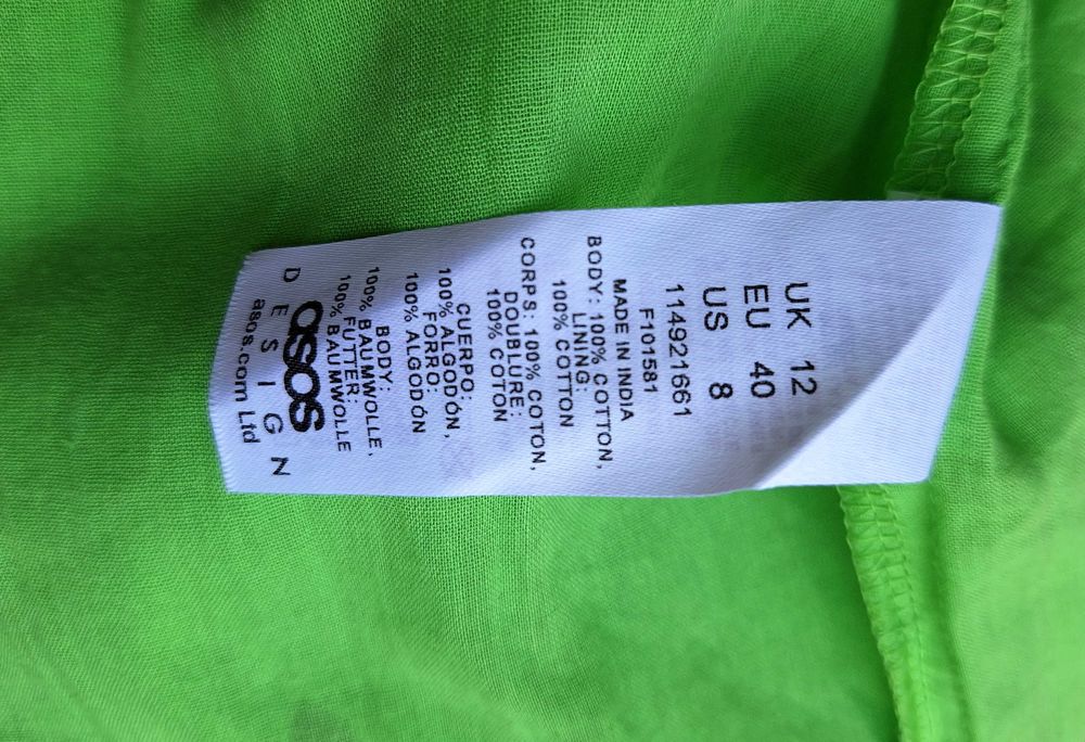 Bawełniana zielona haftowana spódnica ASOS Design