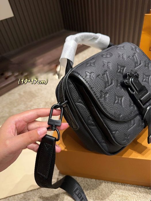 Louis Vuitton Slock сумка мужская кожаная кожа натуральная черная