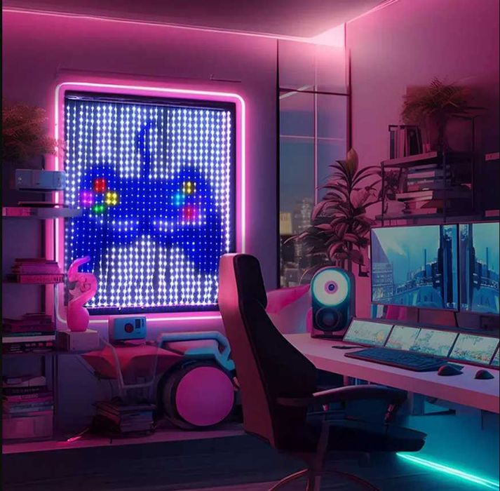 умная гирлянда штора  3х2м, 400 светодиодный rgb, SKF 8 Bluetooth