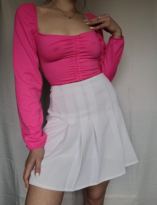 Biala krótka plisowana spodnica tennis skirt 36/38 S/M