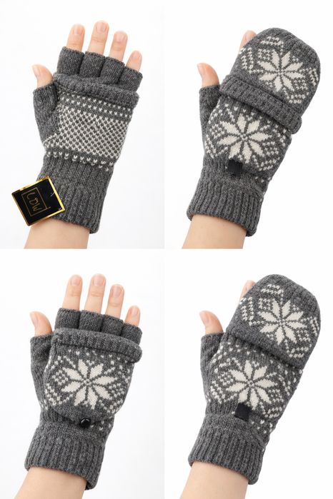 Rękawiczki Mitenki z klapką ocieplane polarem od środka