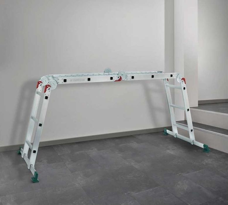 Parkside DRABINA składana 4x3 przegubowa z platformą wys. do 4m NOWA