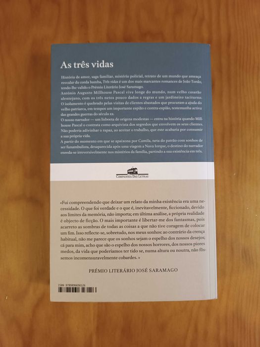 [NOVO] Livro "As Três Vidas" de João Tordo