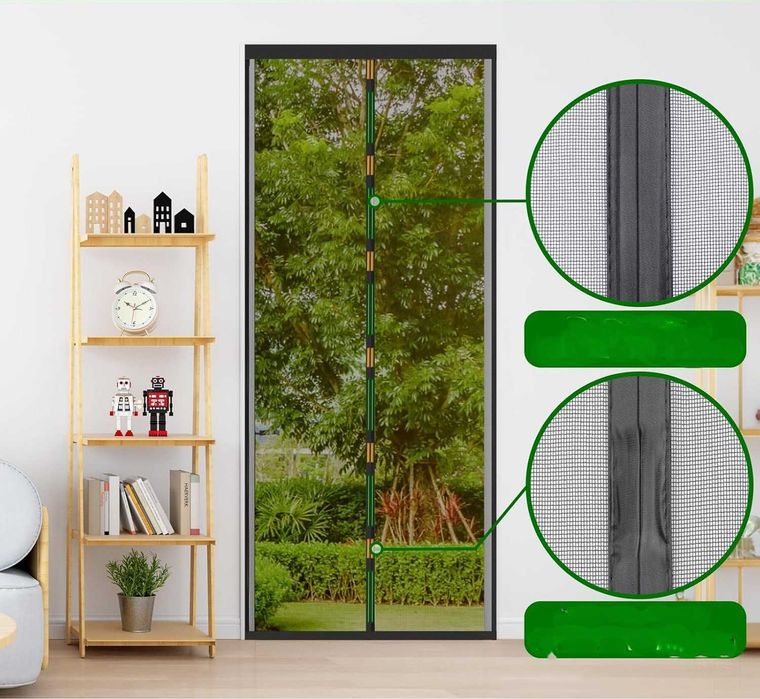 Moskitiera magnetyczna na drzwi 90x230 czarna