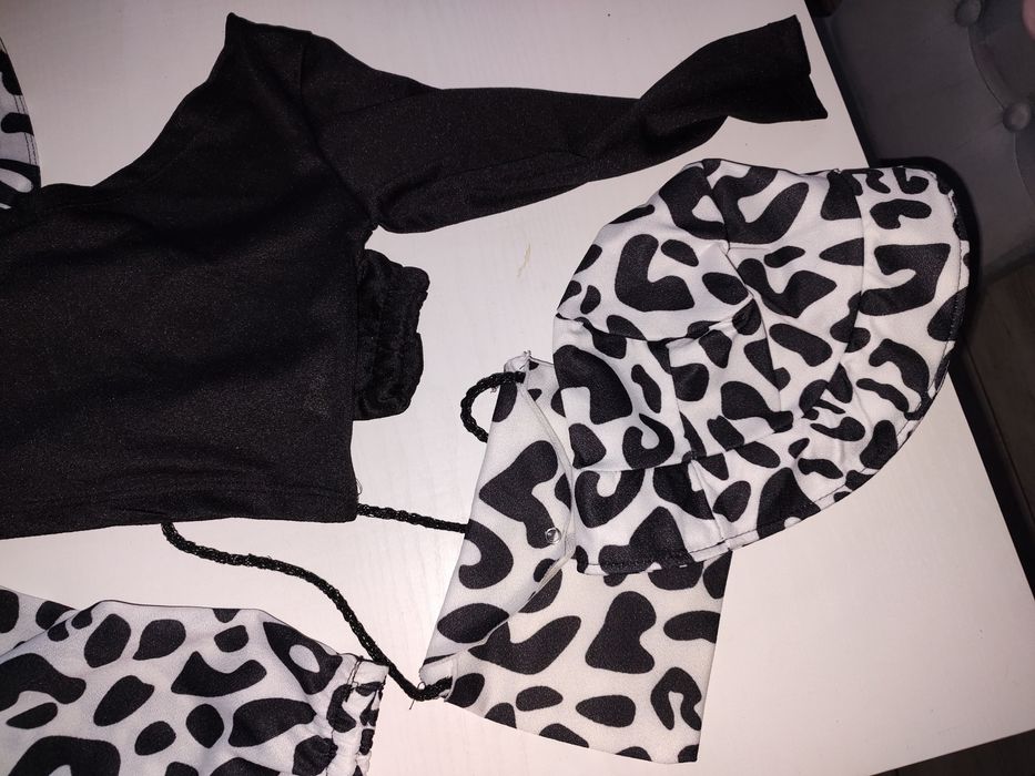 Strój Krowy Krówki na Karnawał Czapka torebka kapelusz