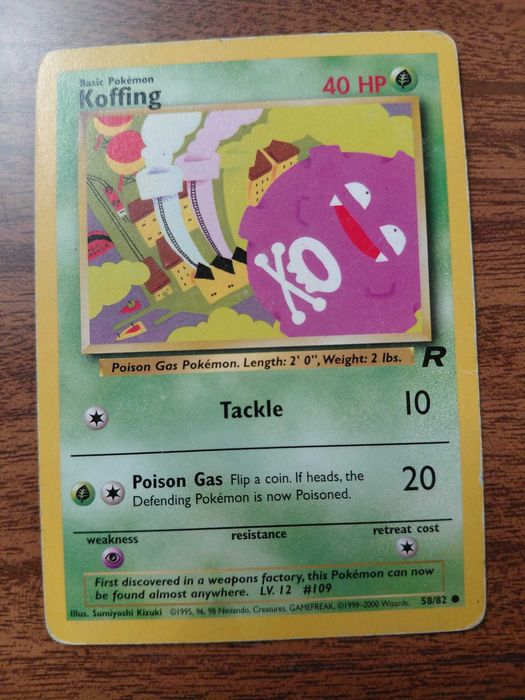 Pokemon Card - koffing 40 HP