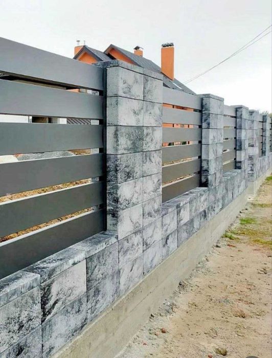 Паркан під ключ/Забор з профнастилу/Секційні огорожі/Установка