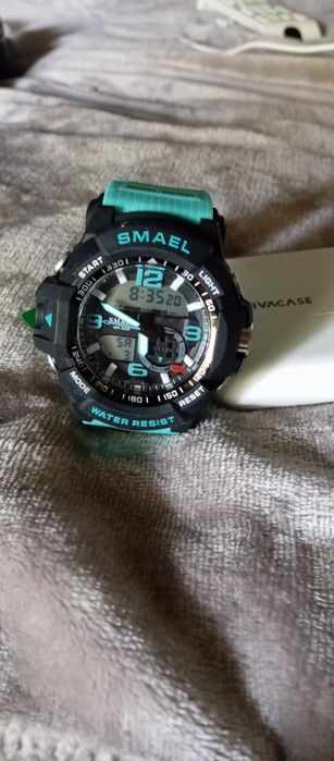 Relógio SMAEL Esportivo - Preto e Vermelho/  verde