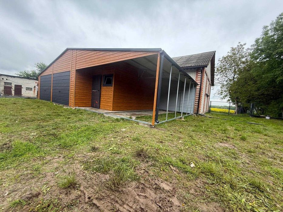 Garaż Blaszany Drewnopodobny Hala wiata 12x6 12x7 9x7 9x8 10x6 11x6