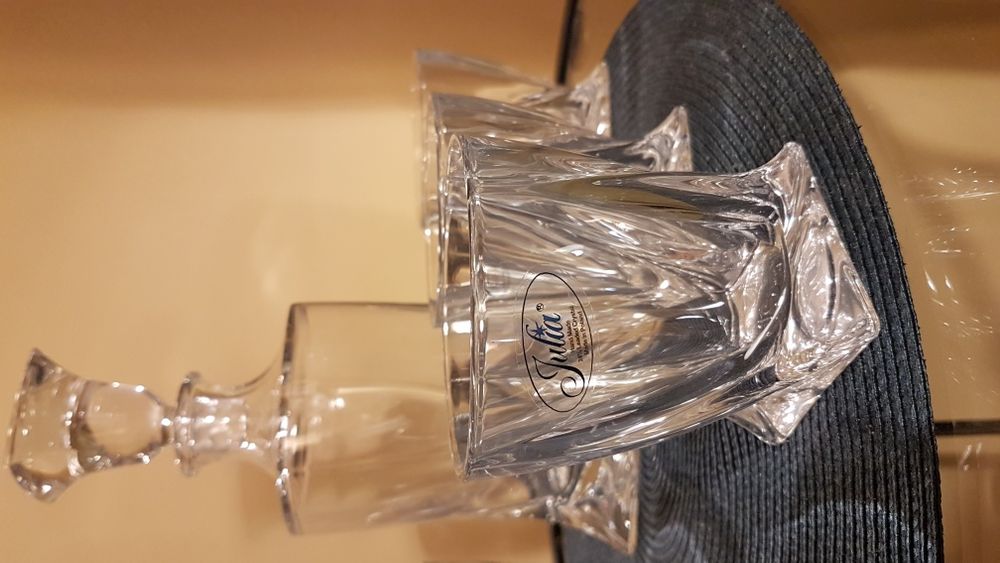 Karafka i 6 szklanek do whisky kryształ Julia