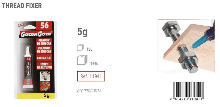 Silicone para juntas - fixador de roscas