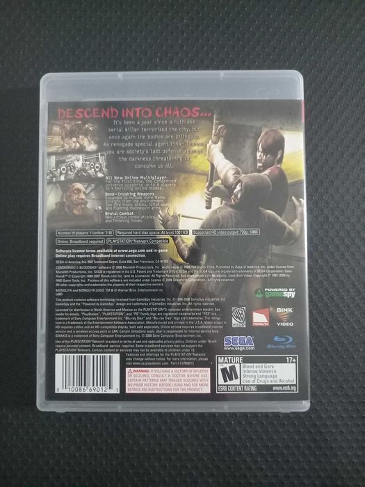 Condemned 2 Bloodshot Playstation3 PS3