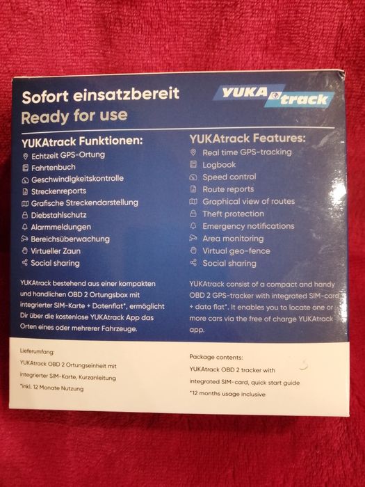 Lokalizator GPS YUKA TRACK OBD2 z kartą SIM