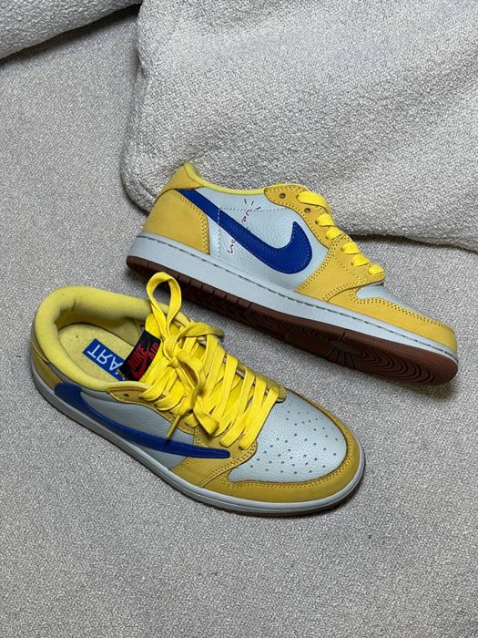 Кросівки Air Jordan 1 Low Travis Scott Canary, розмір 40