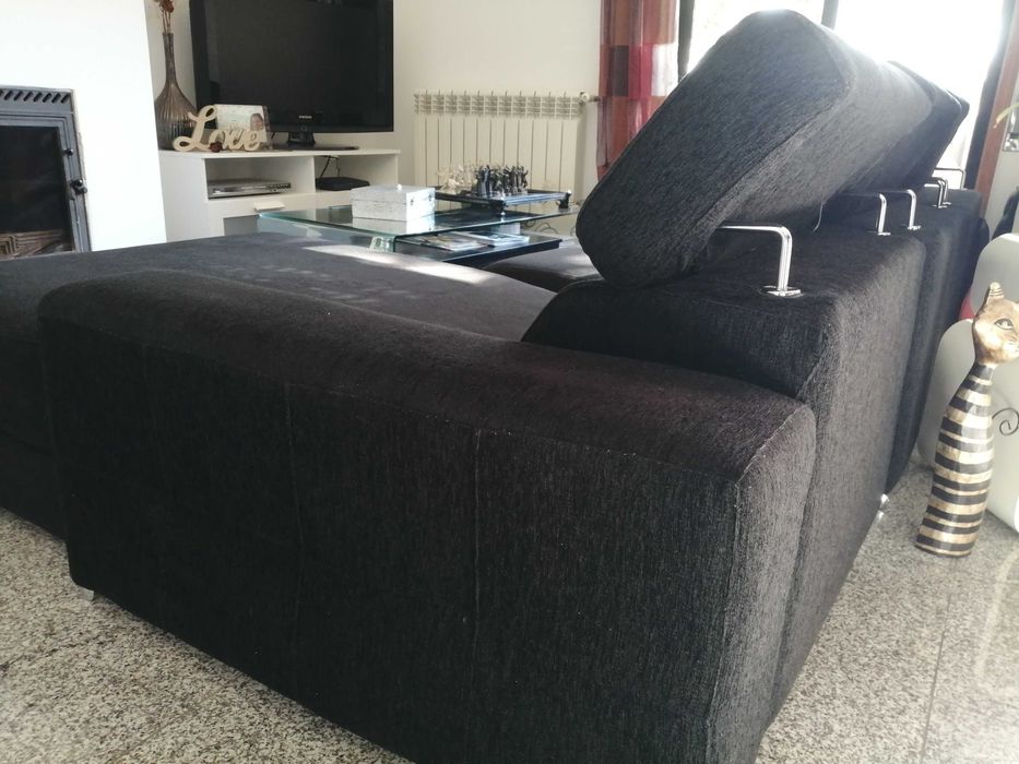 Sofá com chaise longue + oferta candeeiro de pé