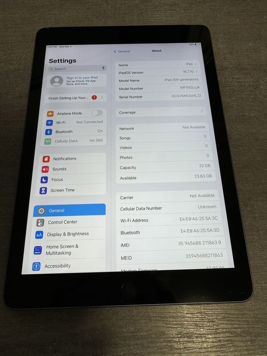 iPad 5 generation. 32гб. LTE. Сім-карта. Space Grey. Без обмежень