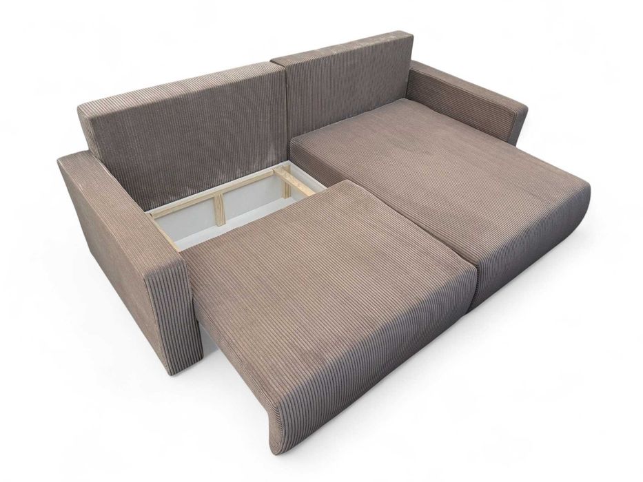 Narożnik Bergamo. Rogówka. Sprężyny bonell, pojemnik, automat, sztruks