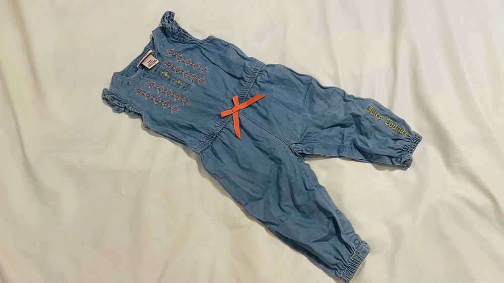 Комбінезон джинсовий 6-9 міс Juicy Couture синій вишивка