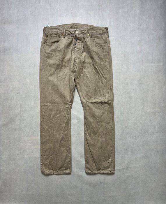 Spodnie Levis 501 cream y2k logo