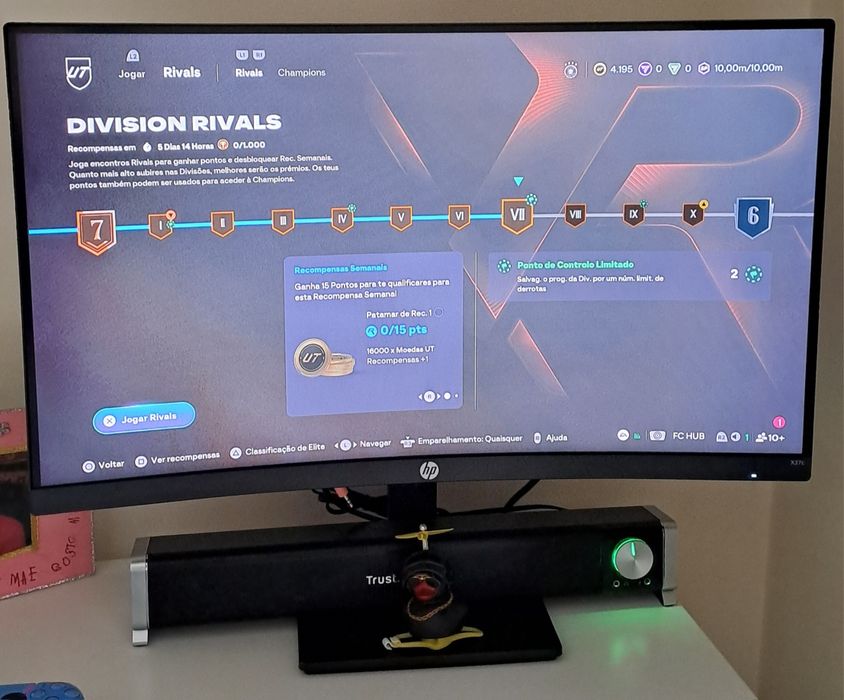 Monitor HP X27c Curved 165Hz FHD Gaming, está como Novo