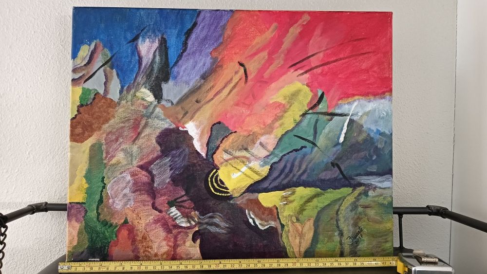 Tela abstrata em pastel 43x32
