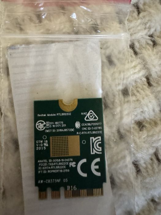Wi-fi BT 5.1 модуль M.2 Realtek RTL8822CE AW-CB375NF