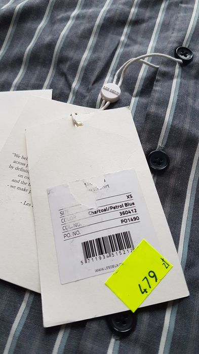 Les Deux Copenhaga Koszula męska Mathieu SS shert Charcoal xs