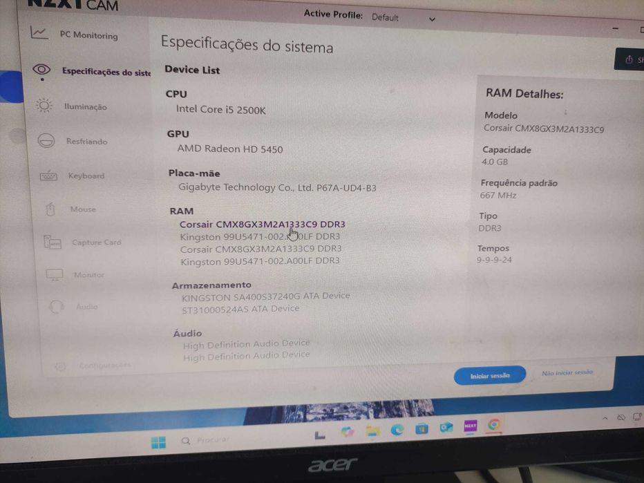 Computador + Monitor + Teclado + Rato + Impressora