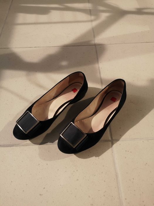 Högl czółenka balerinki buty damskie czarne schwarz r. 38,5