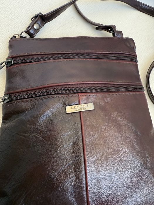 Сумка через плече, барсетка Lorenz Accessories, шкіряна, унісекс