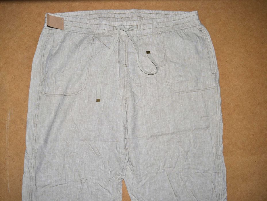 76^ m&s letnie spodnie damskie 100% len  w gumkę 40/42