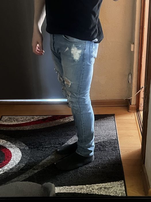 Spodnie HM Skinny 32 Jeansy męskie super stan dziury