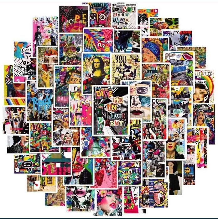 Наклейки стикеры Современное искусство и граффити 50 шт.