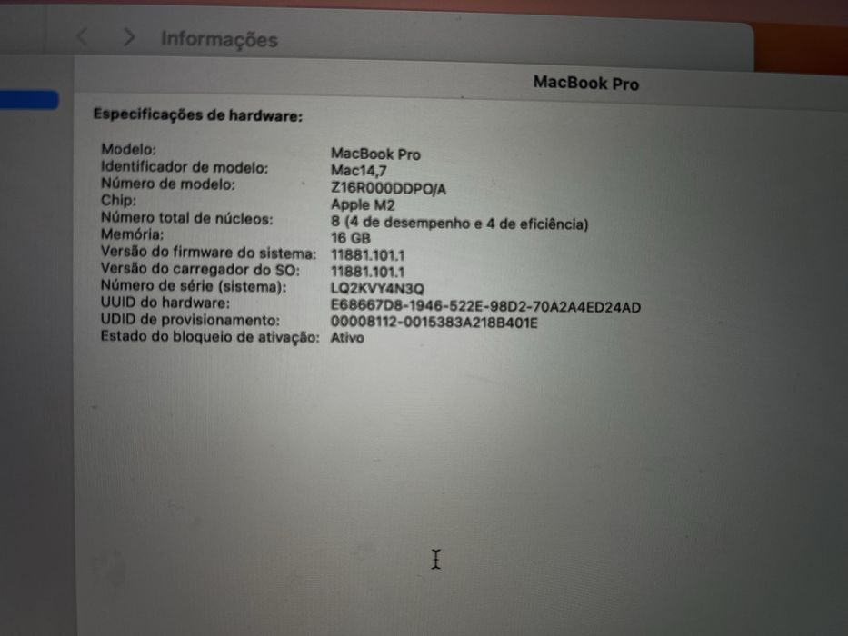 Macbook Pro M2 16Gb RAM 256Gb SSD