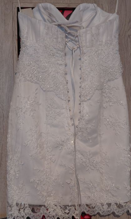 Krótka sukienka ślubna mini S
