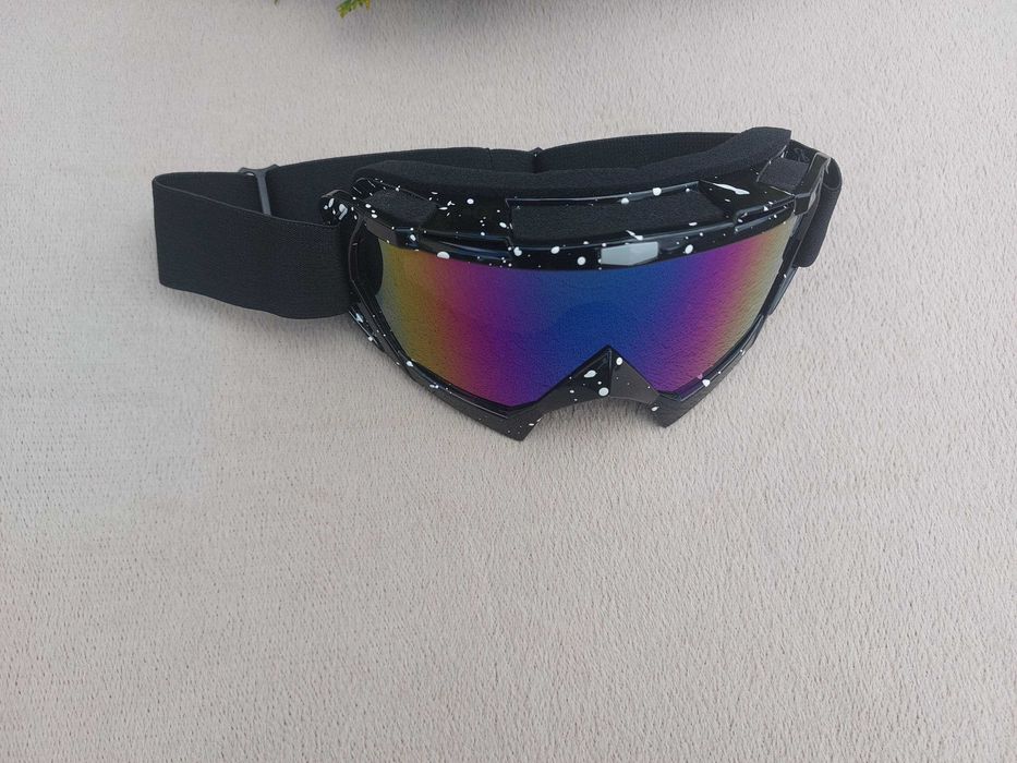 Мото окуляри з дзеркальним покриттям Zelart MT003-2-BK2 чорні