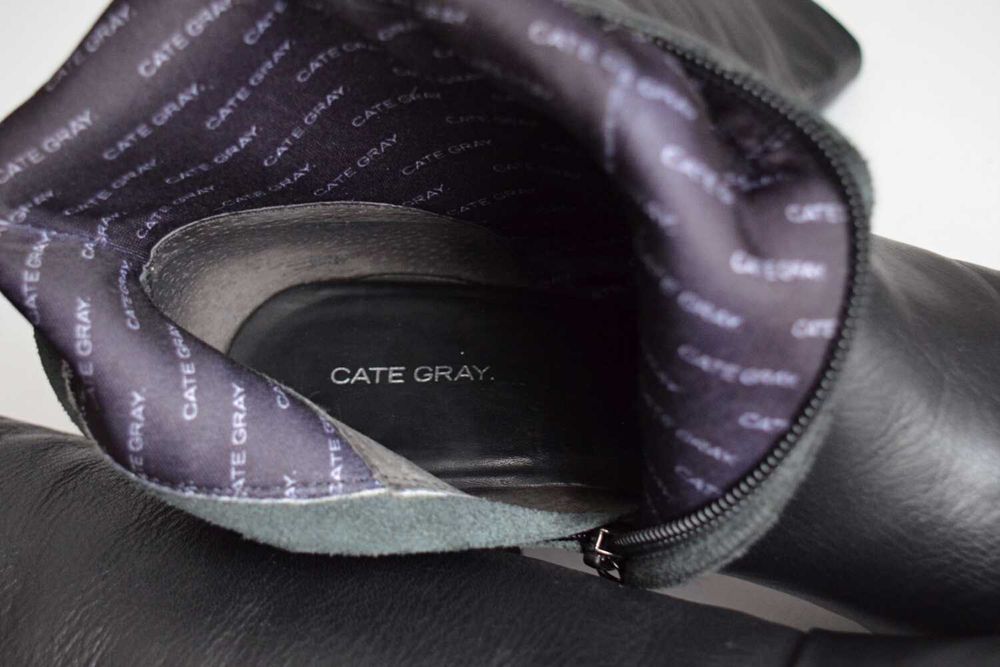 Kozaki Cate Gray z WYSOKĄ cholewką do kolana 38