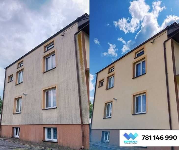 SoftWash Miękkie Mycie Elewacji - Mycie Kostki Brukowej - Mycie Domów