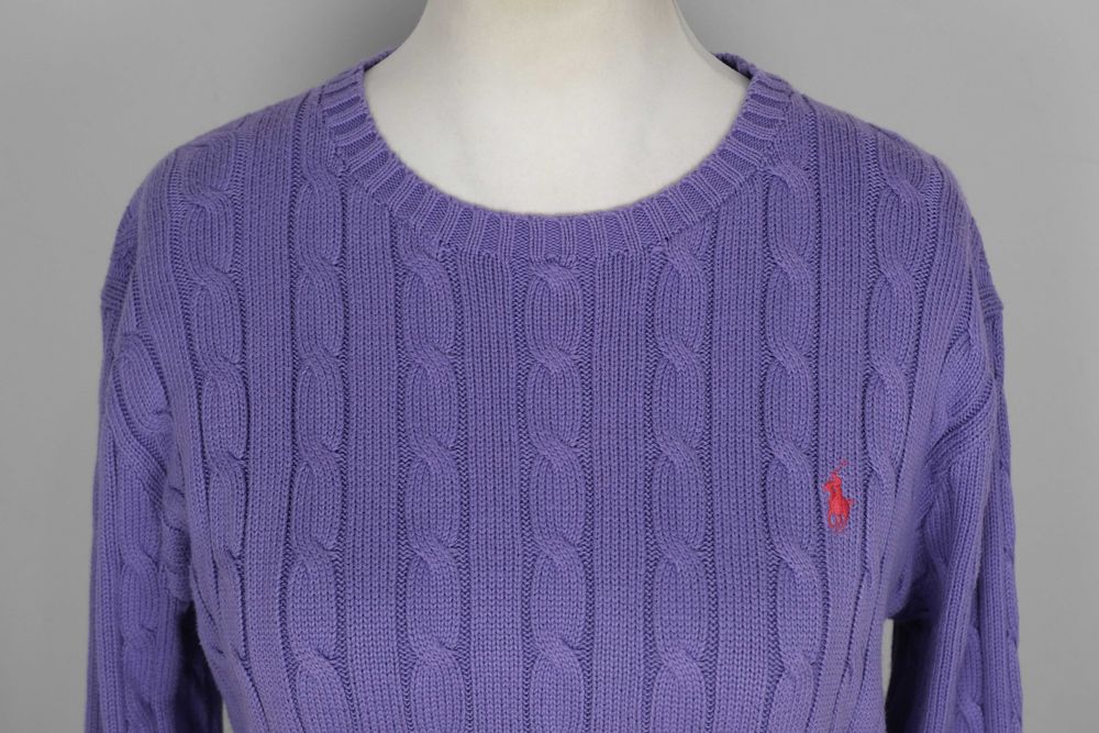 Ralph Lauren warkoczowy bawełniany sweter damski r XL