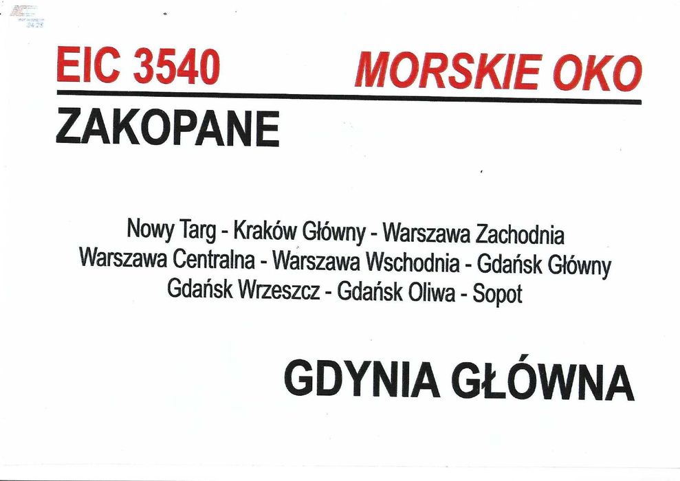 Tablica relacyjna - EIC Morskie Oko