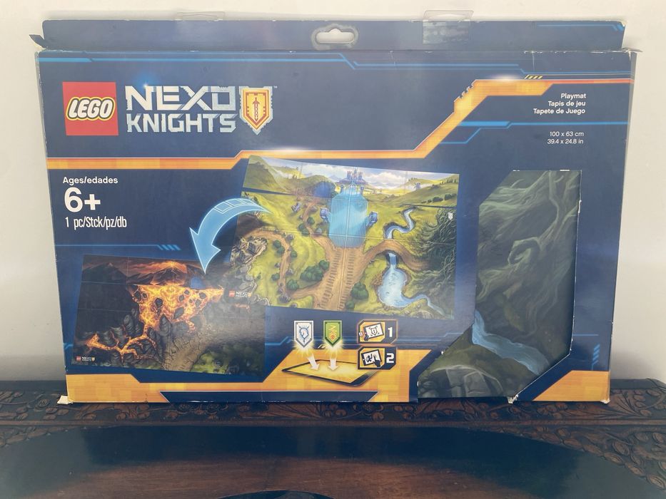 Lego nexo night “jester’s volcano lair” e tapete de jogo