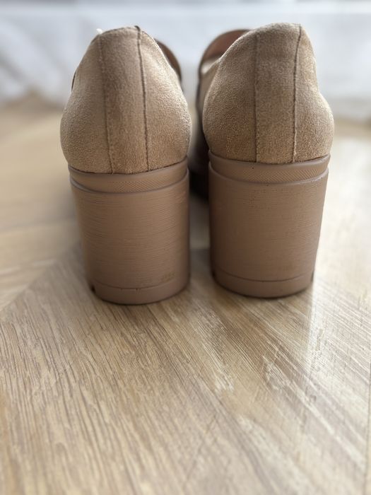 Półbuty Potocki na słupku skórzane