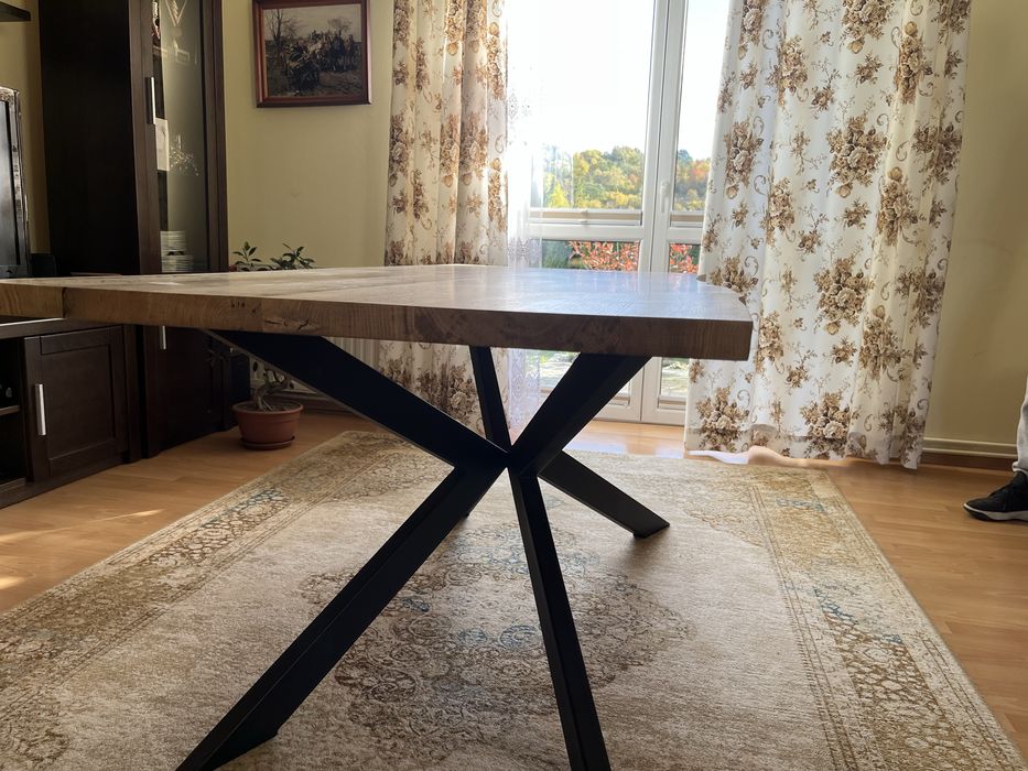 Stół Dębowy Rustykalny (żywa krawędź)