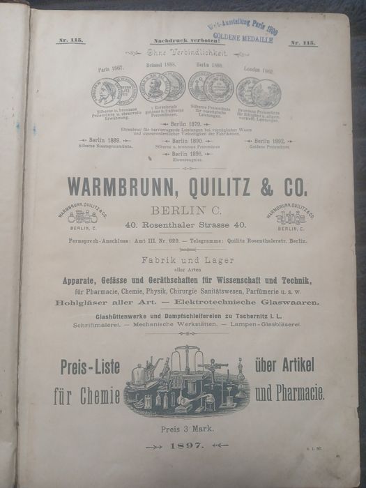 Антикварний каталог продукції німецької компанії  Warmbrunn, Quilitz