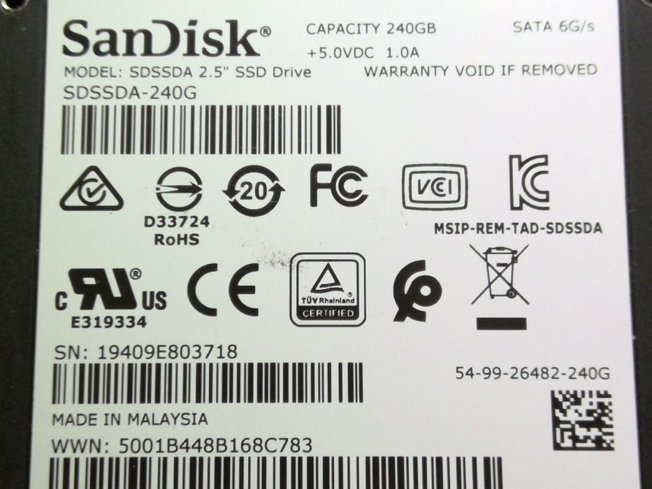 Sandisk 240GB 2.5" SATA III SSD накопичувач (SDSSDA-240G) ссд 240гб сандиск