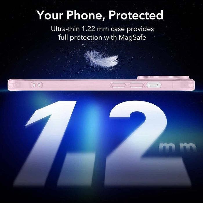 ESR Halolock etui magsafe do iPhone 13 Pro MAX pancerne pół mat różowe