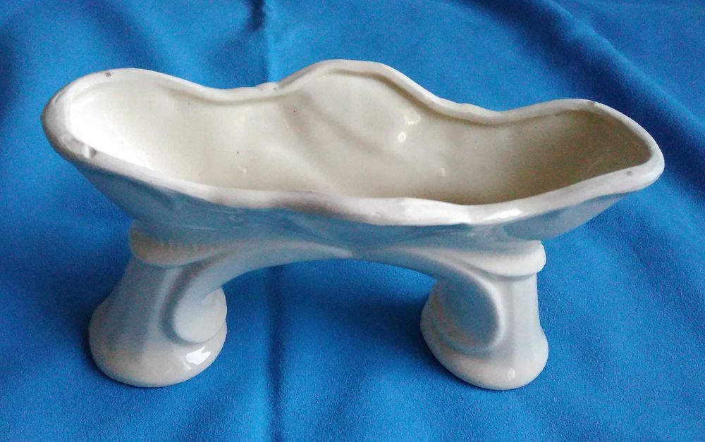 świecznik ceramiczny ozdobny PRL kwiaty podwójny