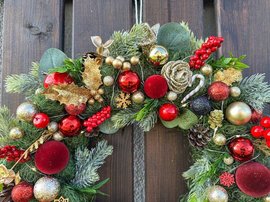 Wianek na drzwi ze światełkami 38cm 251209