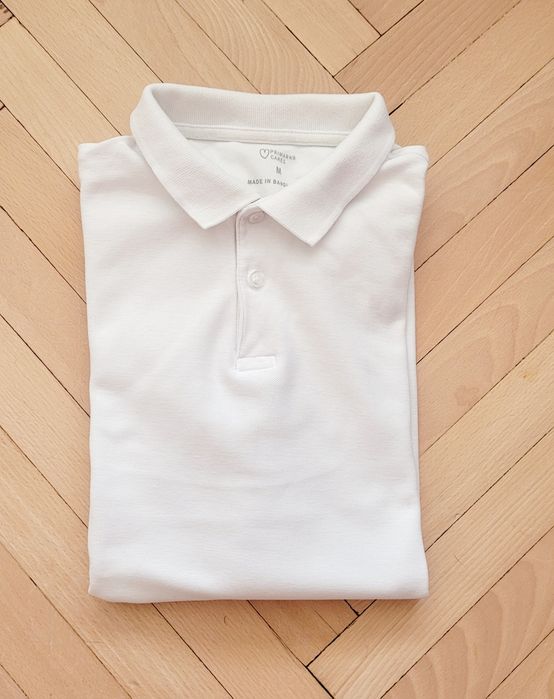 Koszulka męska polo biała 100% Bawełna Primark Rozm. M