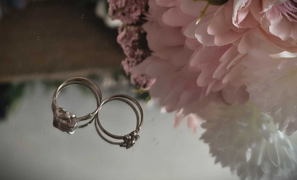 Stare pierścionki, srebrne, małe, dla dziewczynki, cyrkonia, delfinki